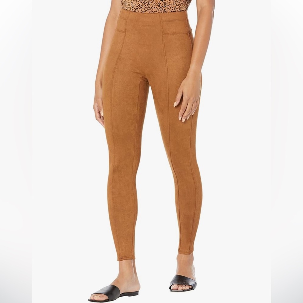 🤎LIKE NEW!! SPANX Faux Suede Leggings - Rich Caramel